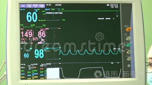 手术室心脏监视器的工作视频