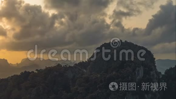 晚上老虎洞山顶的克拉比省美景视频