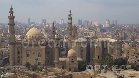开罗旧区的景色。 哈桑苏丹清真寺-马德拉萨。 开罗。 埃及。