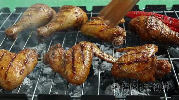 烤鸡腿鸡翅烧烤烤炉烹饪工艺视频