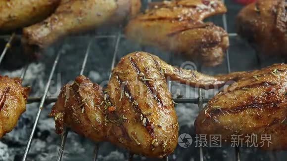 烤鸡腿鸡翅烧烤烤炉烹饪工艺视频