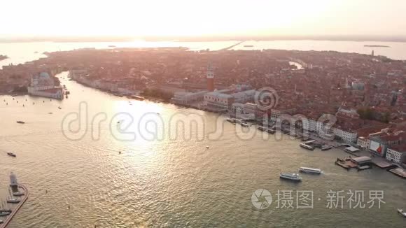 威尼斯船船海海滨城市视频