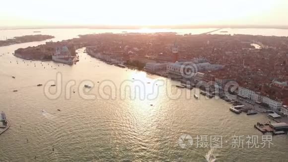 威尼斯船船海海滨城市视频