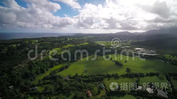 夏威夷夏威夷考艾哈纳利湾2017年11月晴天4K广角激发2项试验