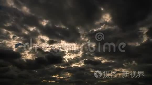 雷雨前天空中云的时间流逝视频视频