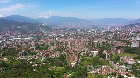 哥伦比亚麦德林景观鸟瞰图视频