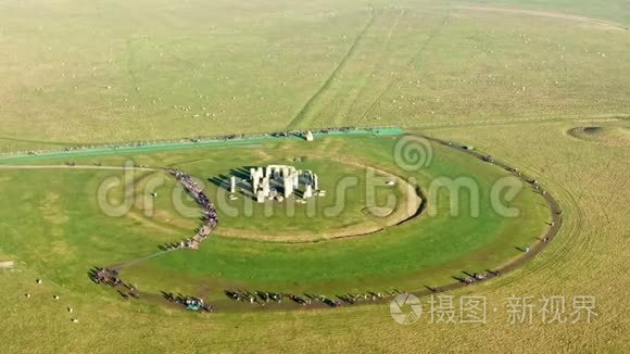 在英国巨石阵的奇妙景色视频