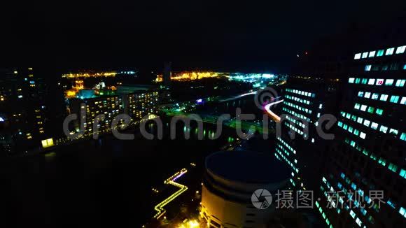 东京广景新川市区的夜景视频