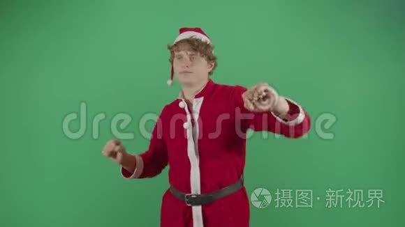 成人圣诞老人庆祝圣诞节视频