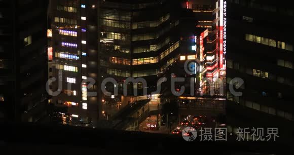 东京大角新川的城市夜景视频