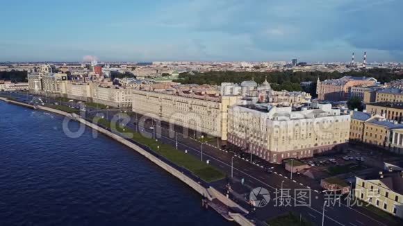飞越美丽的圣彼得堡俄罗斯上空视频