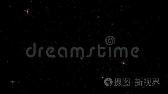 黑色天空中的五彩星星视频