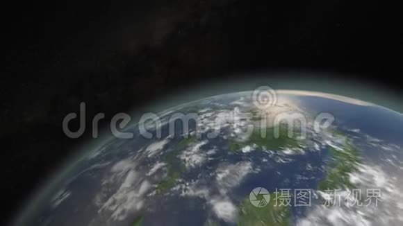 小行星撞击和燃烧地球视频