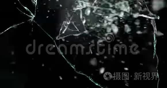 破碎镜面破碎裂纹玻璃视频