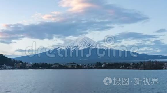 早晨日出观赏日本富士山视频