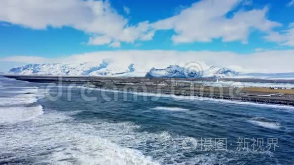 冰山湖冰岛冰川海滩冰湖开卷视频