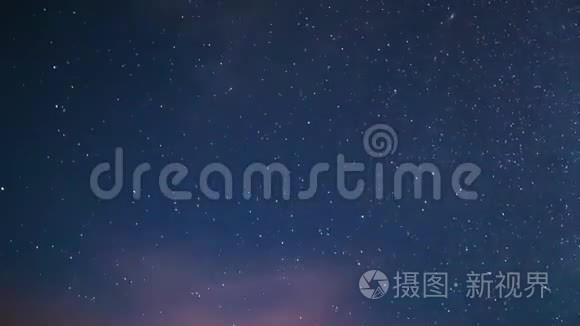 静冈星空在夜晚的时光流逝视频