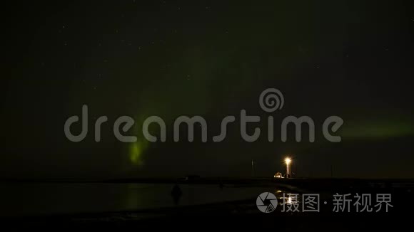 冰岛塞尔查纳的北极光视频