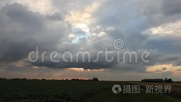 荷兰乡村风暴的美丽发展视频