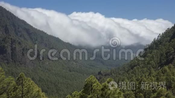 拉帕尔马岛著名的云瀑布视频