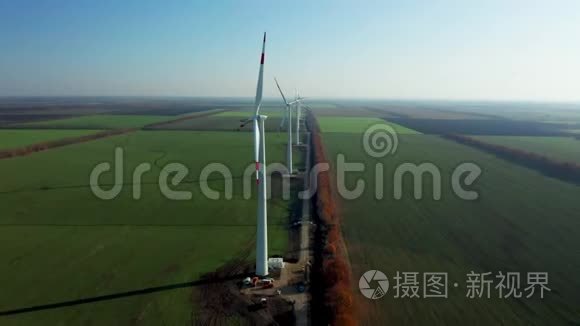 风力涡轮机能源生产视频