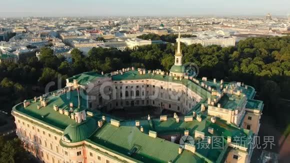 宫殿全景提醒古典欧洲建筑视频