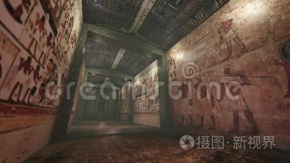 古埃及古壁画的动画墓视频