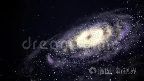 光辉的星系在太空中旋转视频