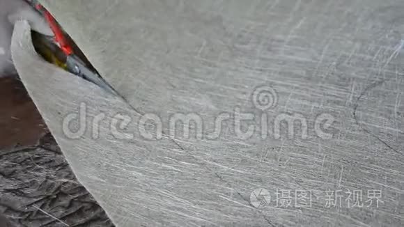 切割复合材料纤维玻璃切碎机视频