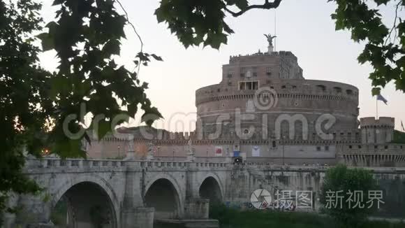 Castel Sant`Angelo和Ponte Sant`Angelo。 罗马