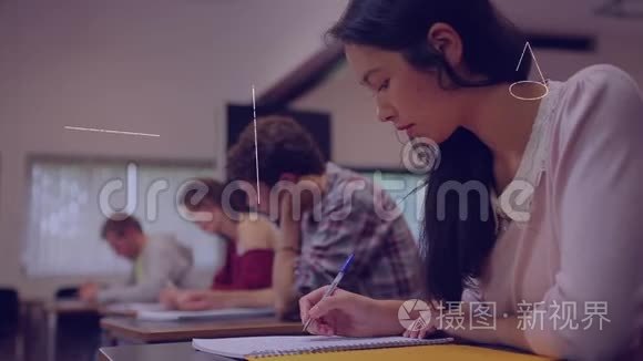 学生学习和数学方程式视频