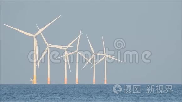 能源风电场阵列涡轮机近海海洋