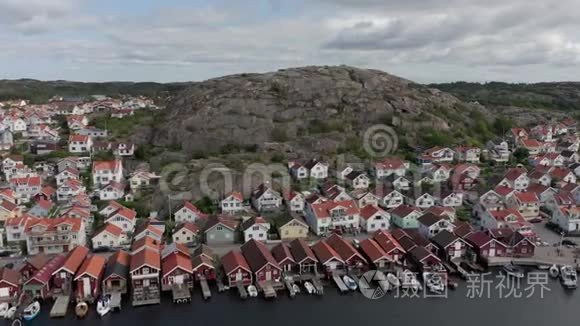 从空中俯瞰瑞典亨尼伯斯特兰港视频