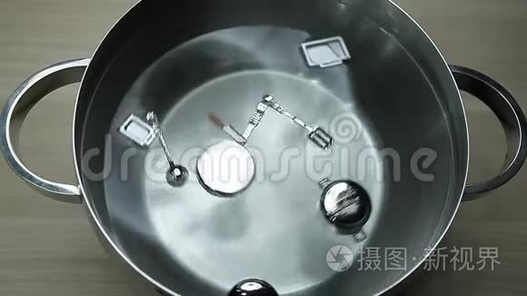 厨房洁具淡水桌背景高清镜头视频