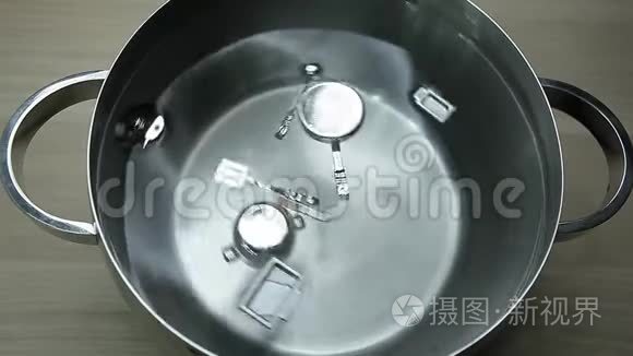 厨房洁具淡水桌背景高清镜头视频