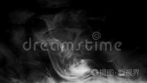 烟雾覆盖烟雾白色蒸汽流动黑色