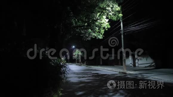 低交通的道路.. 蟋蟀晚上唱歌，含原创音频..