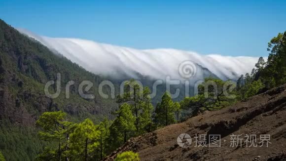 积云山4k时移剪辑的滚云现象