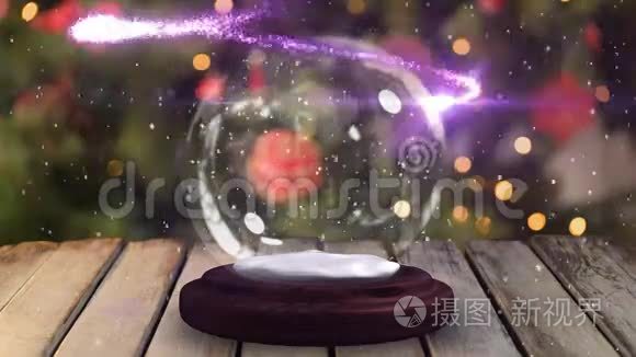 节日快乐在雪球上的季节问候视频