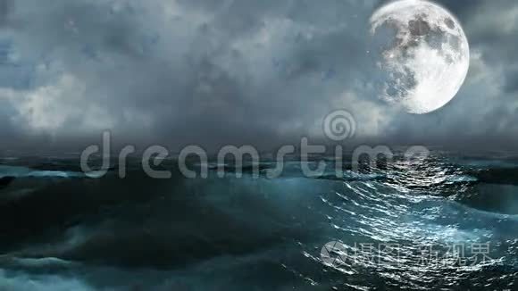 月球现实海洋，抽象循环背景