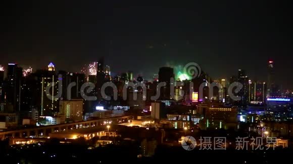 烟火倒计时曼谷之夜视频