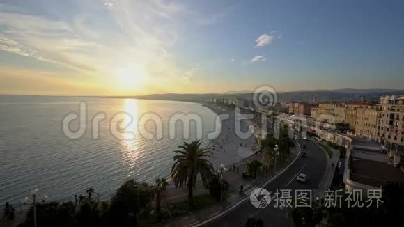 著名天使`海湾的空中日落景色