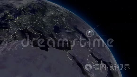 人造卫星的飞行视频