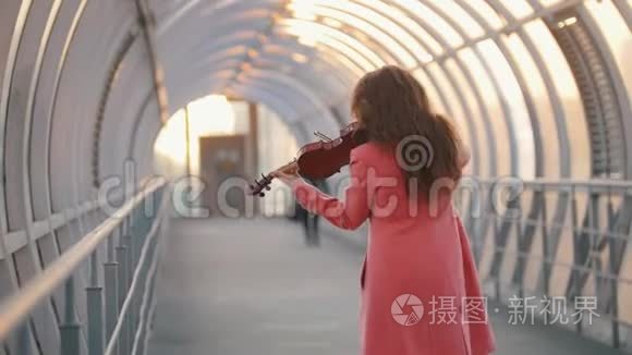 在街上拉小提琴的独奏