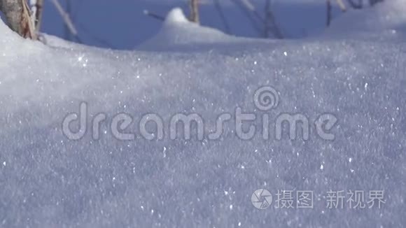 背景与新鲜的闪亮的雪视频