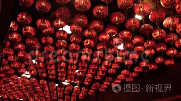 中国挂灯笼庆祝新年视频