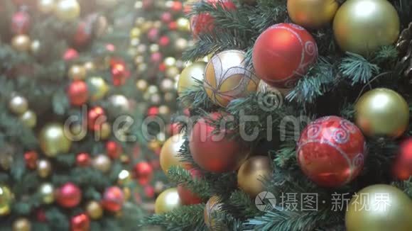 圣诞树的装饰品视频