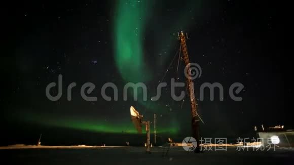 北极极地站的北极光视频
