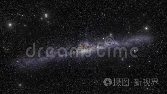 太空旅行无限循环与星空银河系视频