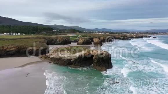 西班牙加利西亚Ribadeo的Playa de Las Catedrales